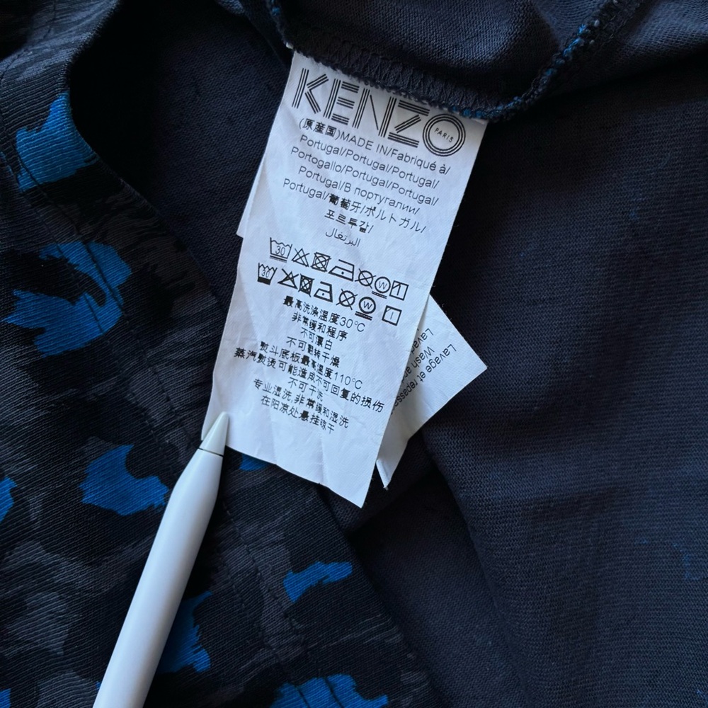 KENZO Paris Leopard Print Blue / Grey / Black T-Shirt - Picture 8 of 11